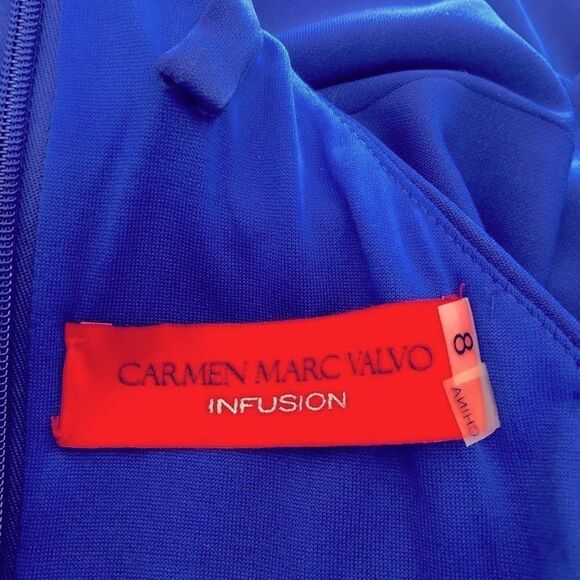 CARMEN MARC VALVO INFUSION ROYAL BLUE DRESS 8 NWT - Picture 3 of 14